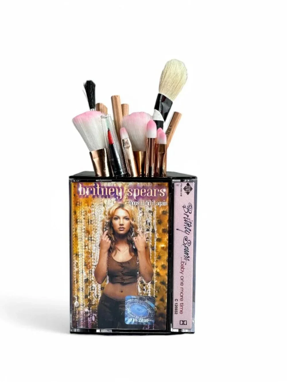 Britney Spears Vintage Cassette Tape Desk Organizer | Pencil holder | Pink